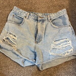 Billabong Light Blue Ripped Jean Shorts